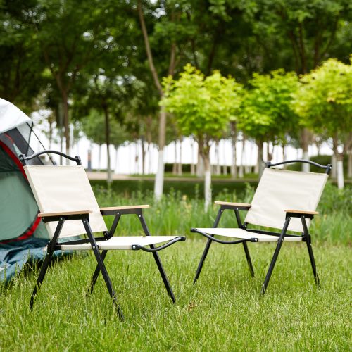 2-Piece Folding Outdoor Chair for Camping, Picnics, Beach, BBQ, Backyard & Patio