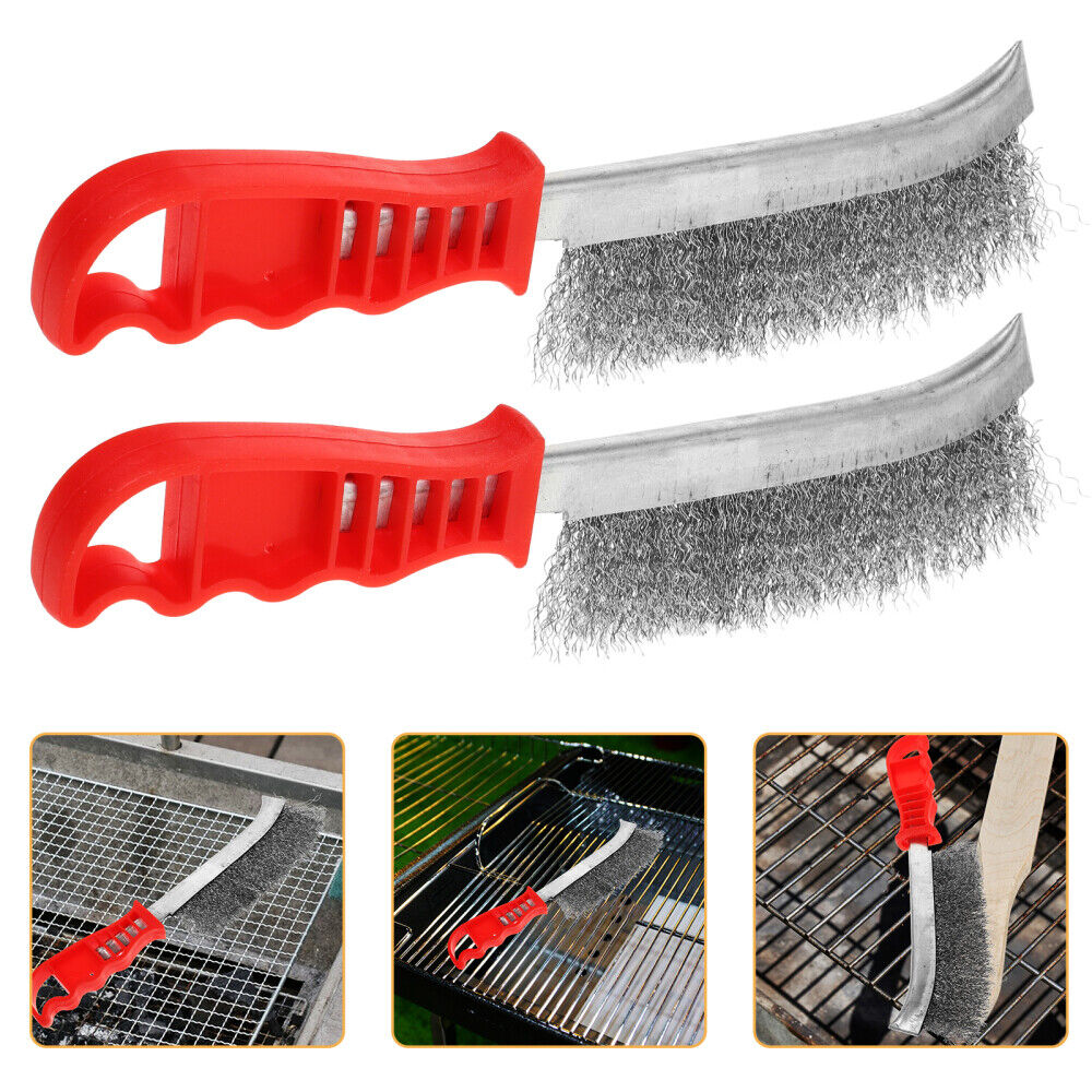 2 Pcs BBQ Cleaning Brush Automotive Brush Cleaner Barbecue Grill Scraper