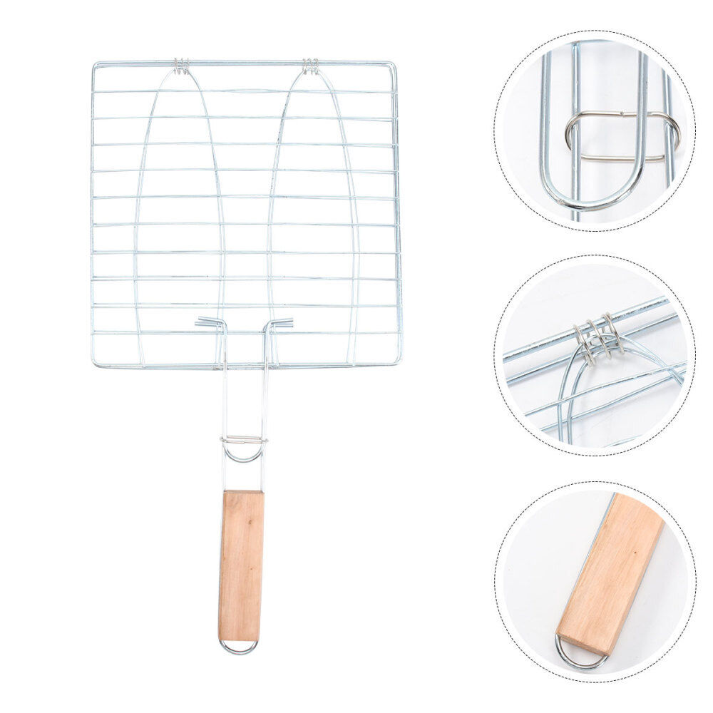 Barbecue Grill Net Wire Mesh Bbq Rolling Basket Heat-resistant Grilling Man