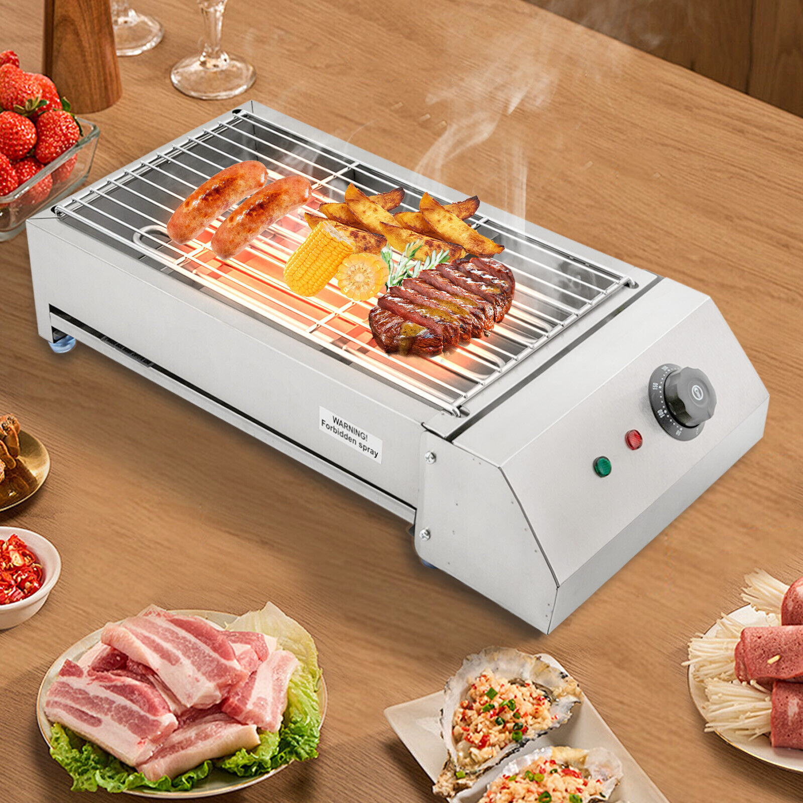 BBQ Grill, Heat Control Electric Portable Barbecue Oven Grill, Electric Griller