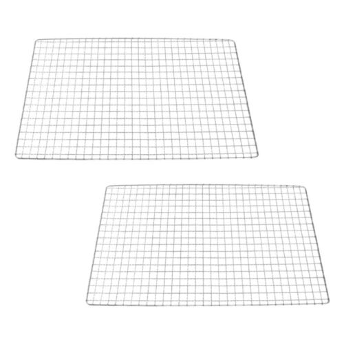 2 Pc Stainless Steel BBQ Mesh Barbecue Accessories Shrimp Grill