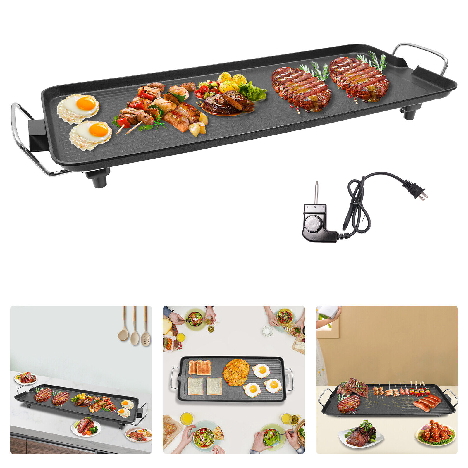 Smokeless Outdoor Electric BBQ Grill - Portable Electric Barbecue 1500W