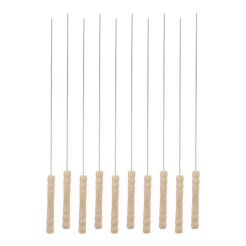 10 Pcs Cool Satay Flat Iron Sign Skewered Lamb Stainless Steel Barbecue Grill