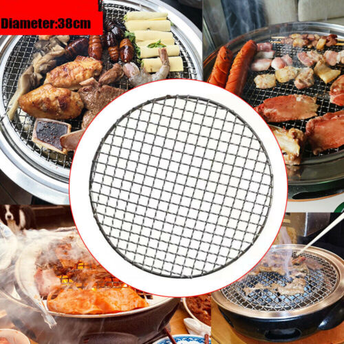 Barbecue Net Round Braided Grid Grill Camping Kit Stainless Steel Mesh BBQ Net