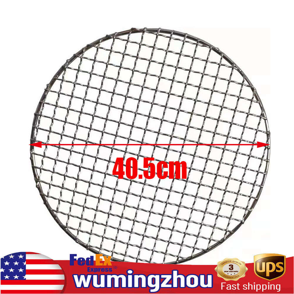 16 Inch Round Barbecue Grill Net Mesh Rack Grid Stainless Steel Grate Steam Net