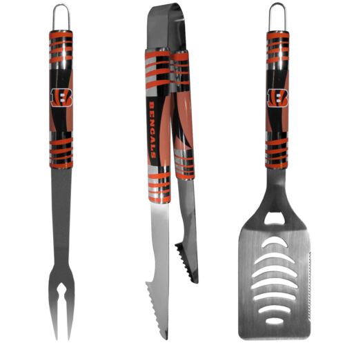 Cincinnati Bengals Tailgating 3 Pc BBQ Grill Set, Grilling Barbecue