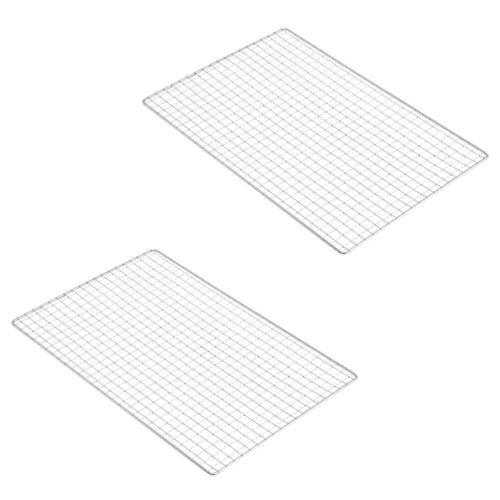 2 Pcs Barbecue Stainless Steel BBQ Mesh Smooth Grilling Net
