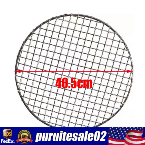 16 Inch Round Barbecue Grill Net Mesh Rack Grid Stainless Steel Grate Steam Net