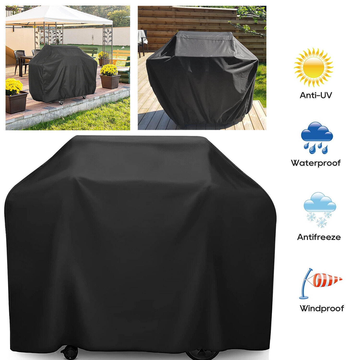 BBQ Gas Grill Cover 57 Inch Barbecue Waterproof Outdoor Heavy Duty UV Protection