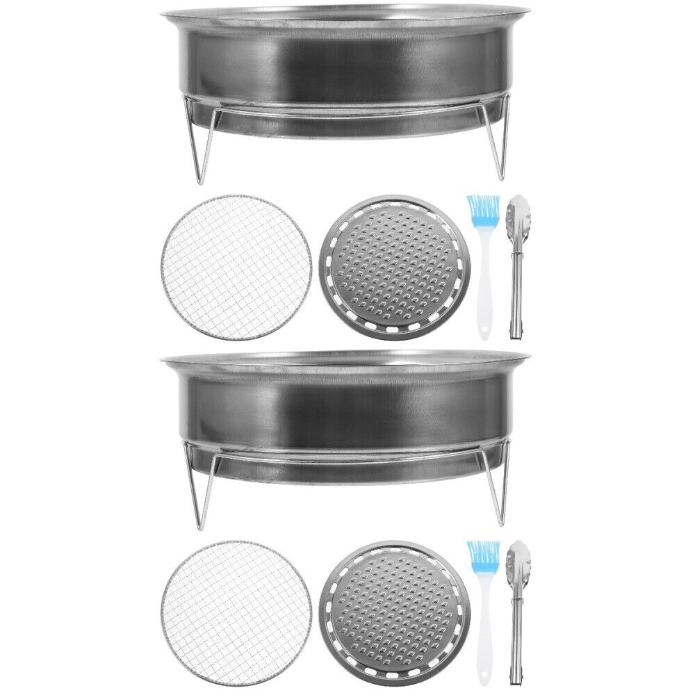2 Sets Portable Barbecue Grill Convenient Camping Grill Outdoor Grill with