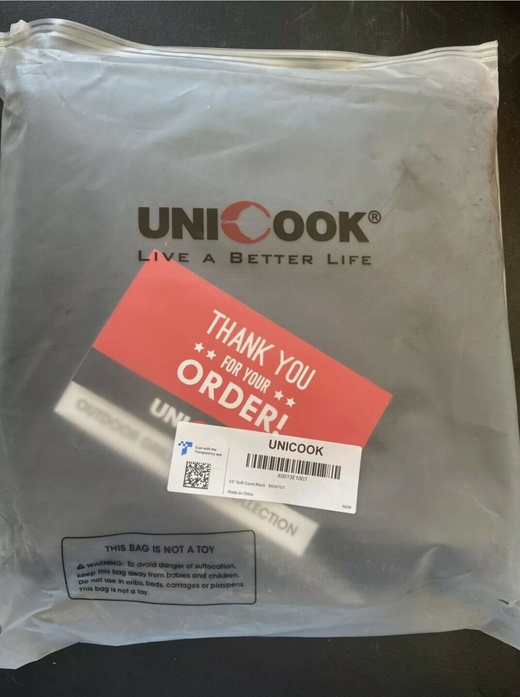 Unicook Heavy Duty Waterproof Barbecue Grill Cover, 55-inch BBQ Cover (NEW)