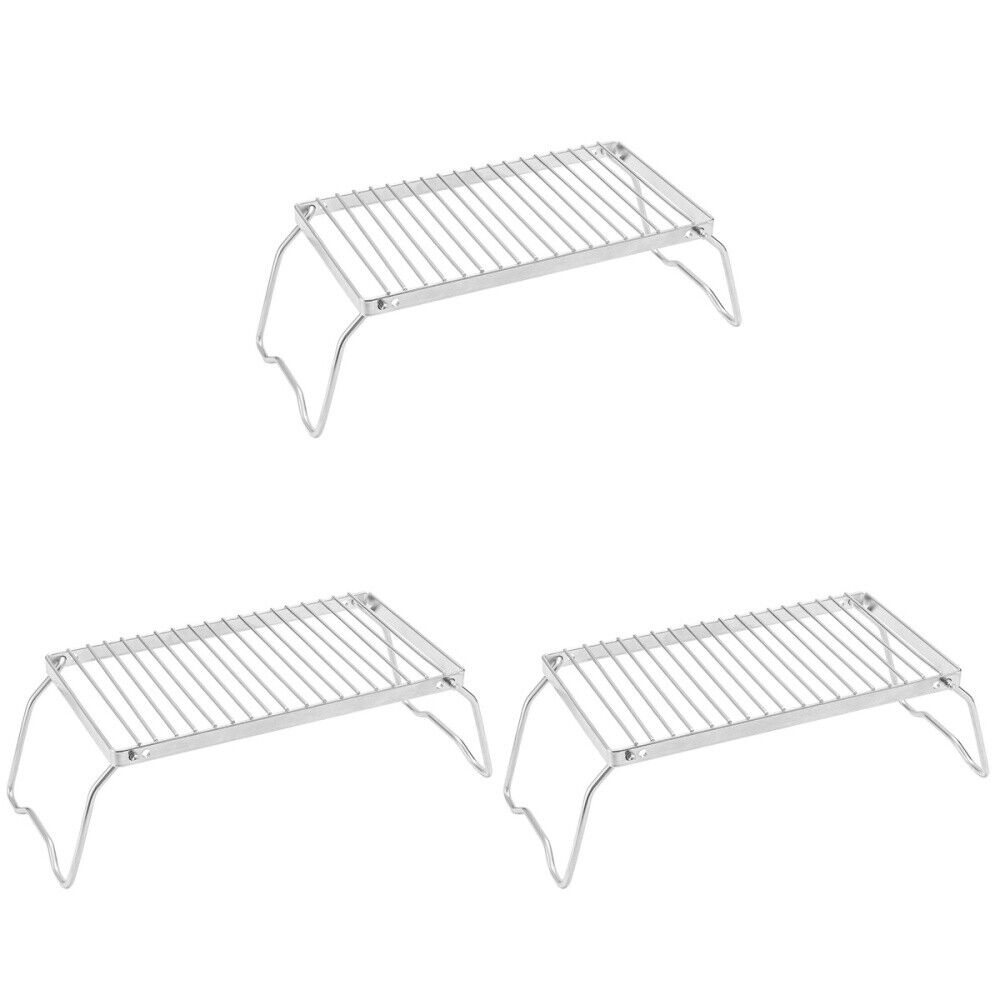 3 PCS Grill Barbecue Tripod Portable Camping Pans for Gas Stove