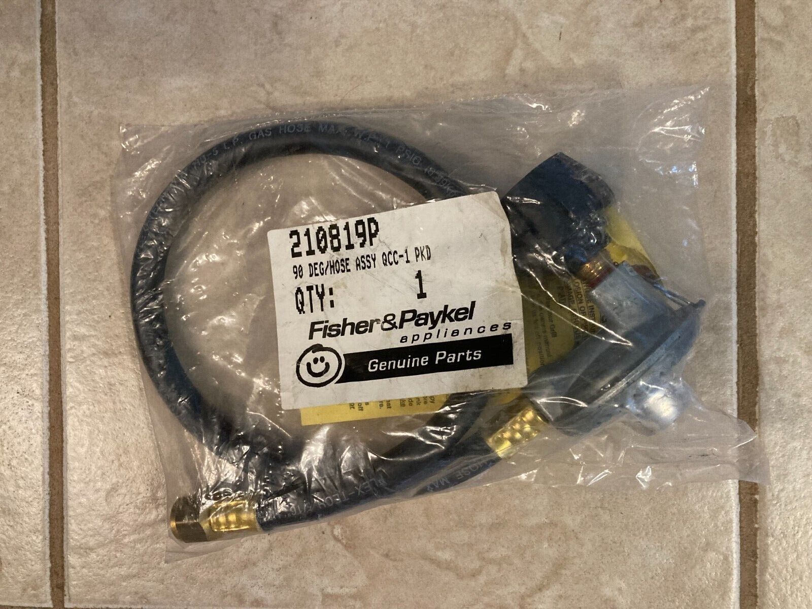 210819P REGULATOR/LP 90DEG/HOSE ASSY.,FISHER&PAYKEL OUTDOOR BARBECUE & GRILL