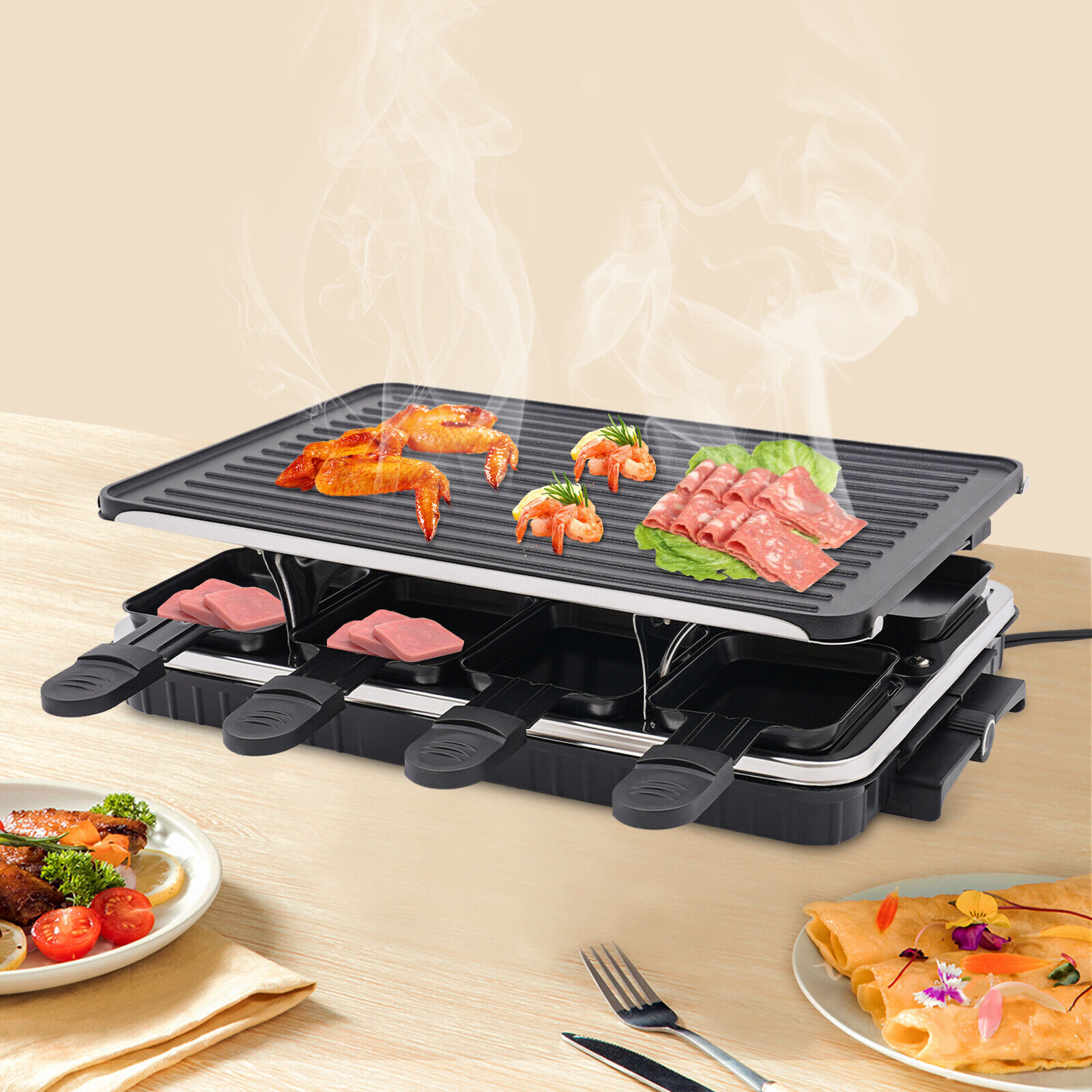 Electric Barbecue Grill Baking Tray 120V 1300W Electric Grill Table Grill