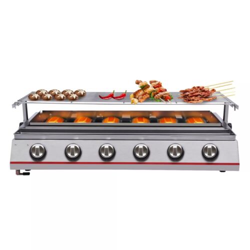 BBQ Gas Grill，Portable LPG Gas Grill Outdoor & Indoor Smokeless GrillA