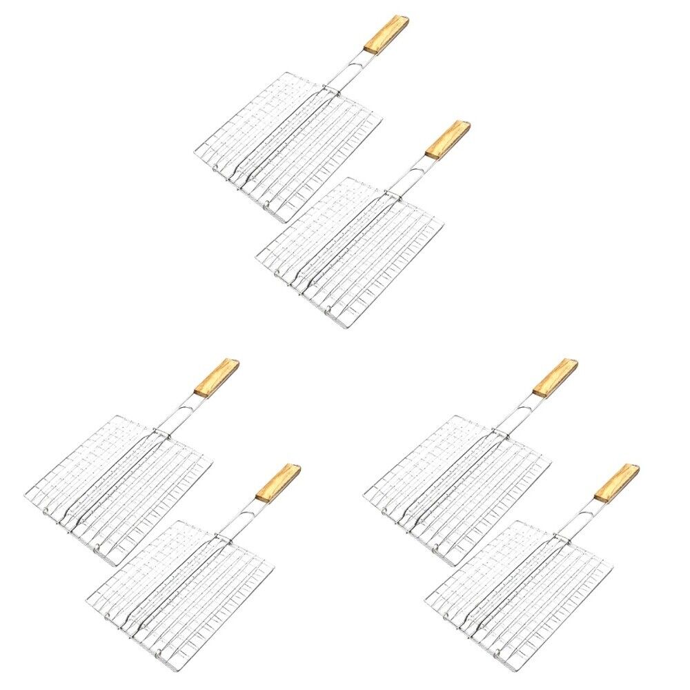 3 Pack Barbecue Tool Burger Grill Cooking Portable Grilling Net Fish