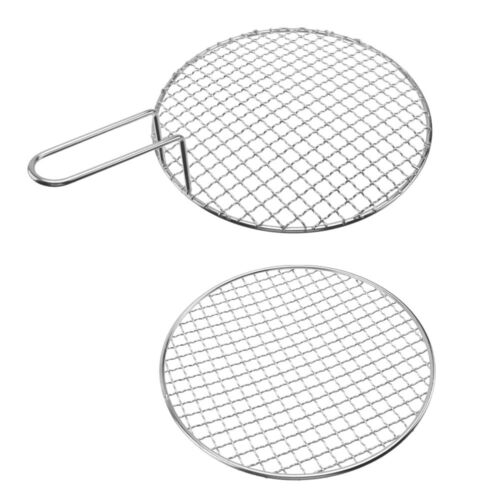 2 PCS Skewers Stainless Steel BBQ Mesh Handle Style Barbecue Grill No