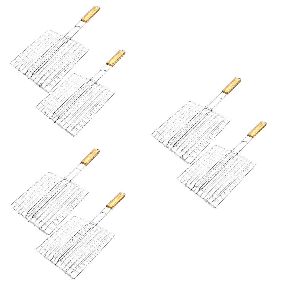 2pcs Meat Grilling Basket Metal Barbecue Net Barbecue Grill Basket