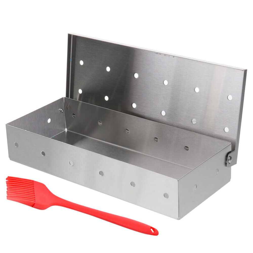 Bbq Smoker Box Barbecue Grill Box Gas Grills Tool Picnic Grilling Brush