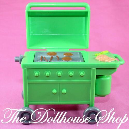 Fisher Price Loving Family Dollhouse Green Barbecue BBQ Doll Grill Barbeque