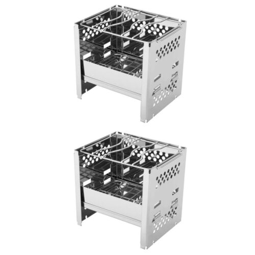 2 Pcs Stainless Steel Grill Bbq Mini Firewood Burner Fine Craftsmanship