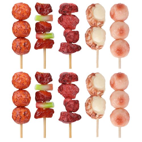 10 Pcs Play Kabobs Simulation Barbecue Skewers Sturdy Fake Food Prop Child