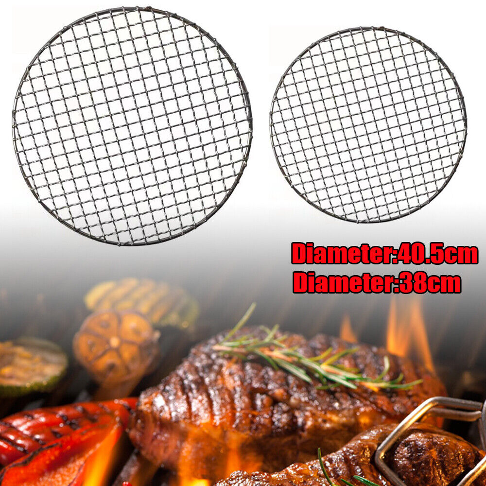 16 Inch Round Barbecue Grill Net Stainless Steel Mesh Rack Grid Grate Steam Net