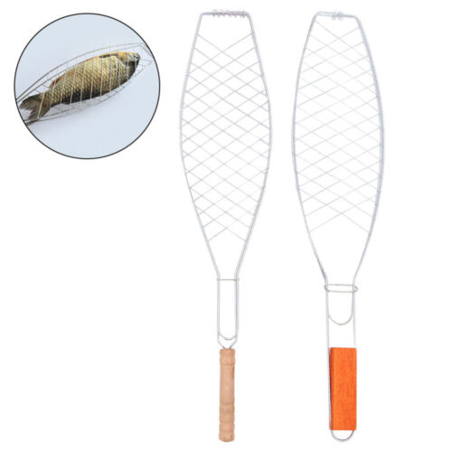 2Pcs Grill Basket Bbq Grill Basket Handle Barbecue Grill Basket Bbq Fish Holder