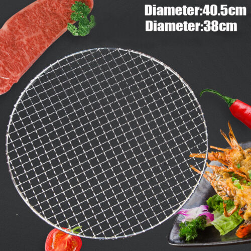 16 Inch Round Barbecue Grill Net Mesh Rack Grid Stainless Steel Grate Steam Net