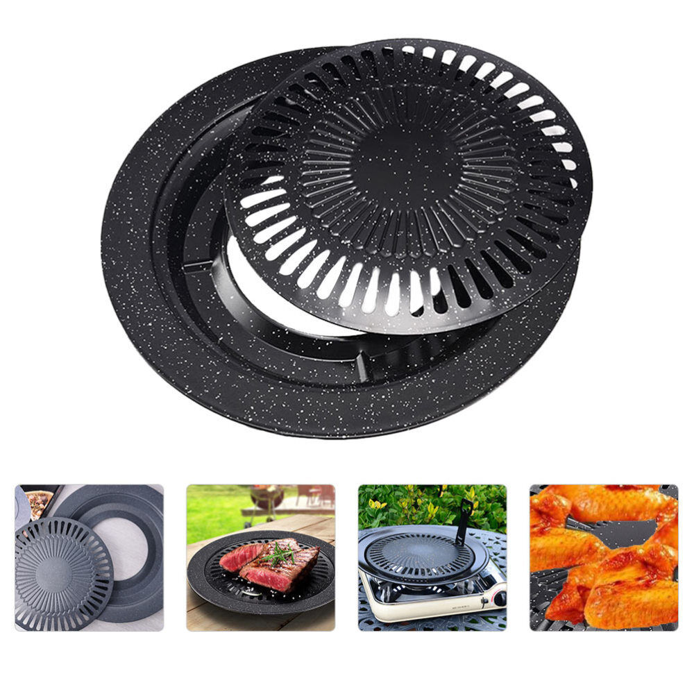 Smokeless Barbecue Grill Pan Nonstick Round Grill Pan Carbon Steel Cake Pan