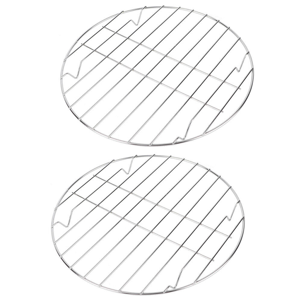 2Pcs Round Barbecue Grill Stainless Steel Barbecue Stand BBQ Tools Barbecue