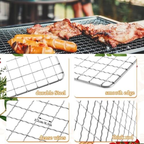 Reusable Rectangular Grilling Mat Barbecue Grill Tray  BBQ Vegetables Meats