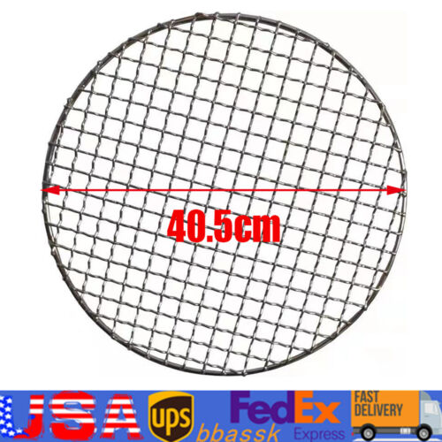 16 Inch Round Barbecue Grill Net Stainless Steel Mesh Rack Grid Grate Steam Net
