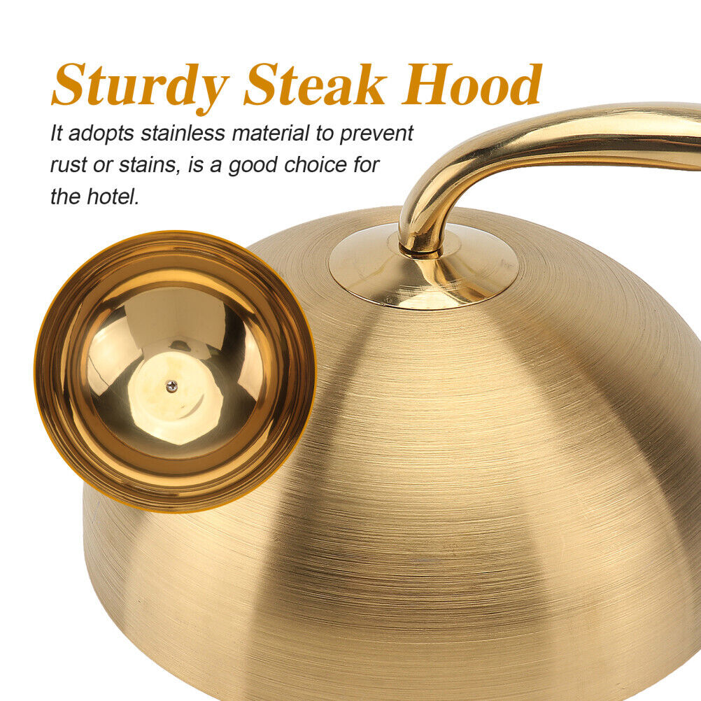 Steak Cover Golden Barbecue Grill Plate Serving Covers Burger