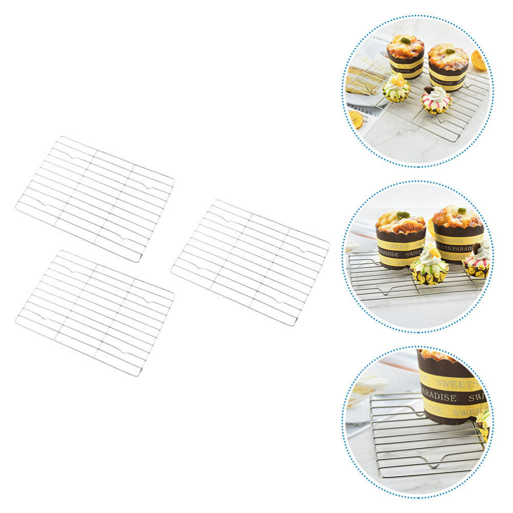 3pcs Drying Cooling Rack Barbecue Grill Net Cake Cooling Rack Bacon Rack