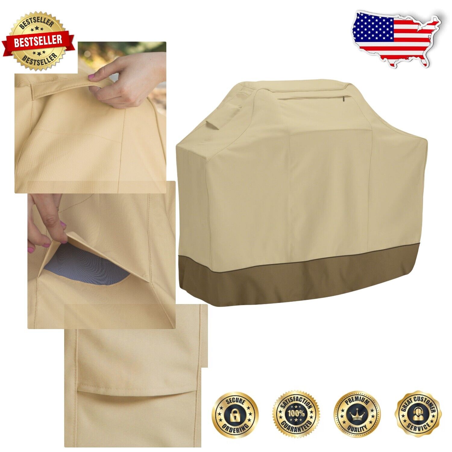 Premium 44" BBQ Grill Cover – Stylish Protection for Weber & Char-Broil Grills