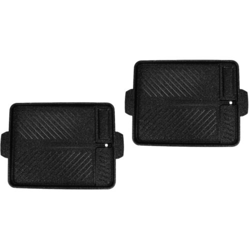 2pcs tragbare Grillpfanne Grillschale mit griff nicht spieler Barbecue Pan für