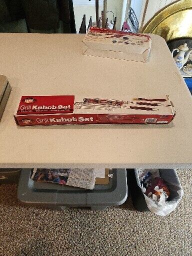 Smokin Grill Barbecue Kabob Set with Wood Handle NIB
