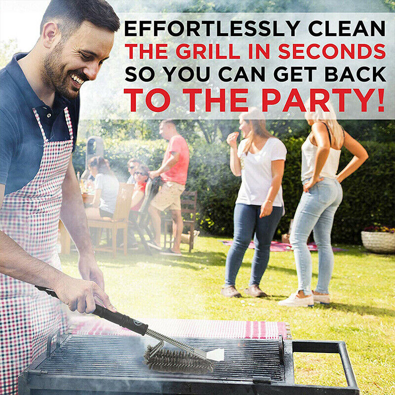 BBQ Grill Brush Scrubber Barbecue Cleaning Tool Stainless Steel Wire3_cd